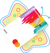 central bank debit card shaped as a butterfly